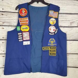 Vintage Good Sam Club RV Rally Patch Vest Blue Unisex Medium Nebraska Kansas Iow